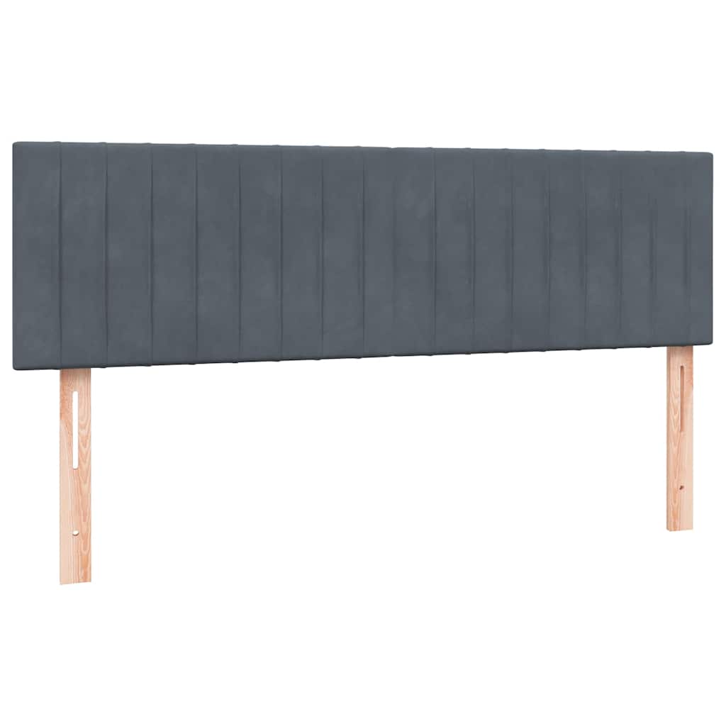 Box Spring Postel S Matrací Samet Tmavě Šedá