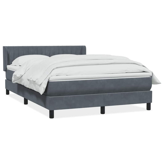 Box Spring Postel S Matrací Samet Tmavě Šedá