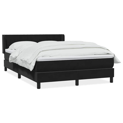 Box Spring Postel S Matrací Černá Samet Černá