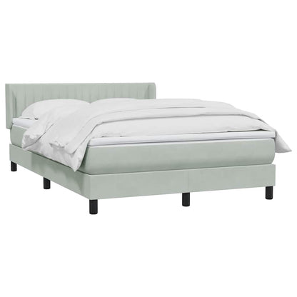 Box Spring Postel S Matrací Samet Světle Šedá