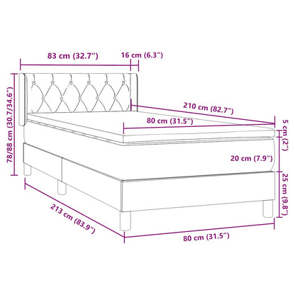 Box Spring Postel S Matrací Samet Světle Šedá