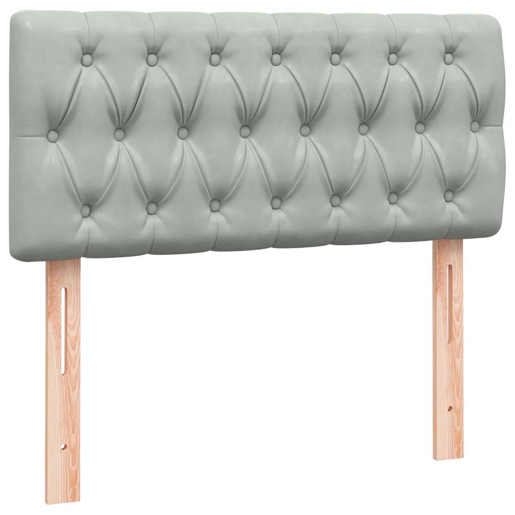 Box Spring Postel S Matrací Samet Světle Šedá
