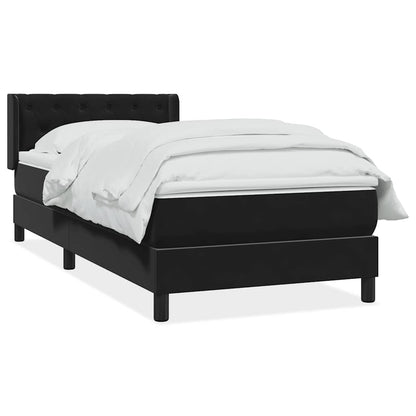 Box Spring Postel S Matrací Černá Samet Černá