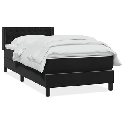 Box Spring Postel S Matrací Černá Samet Černá