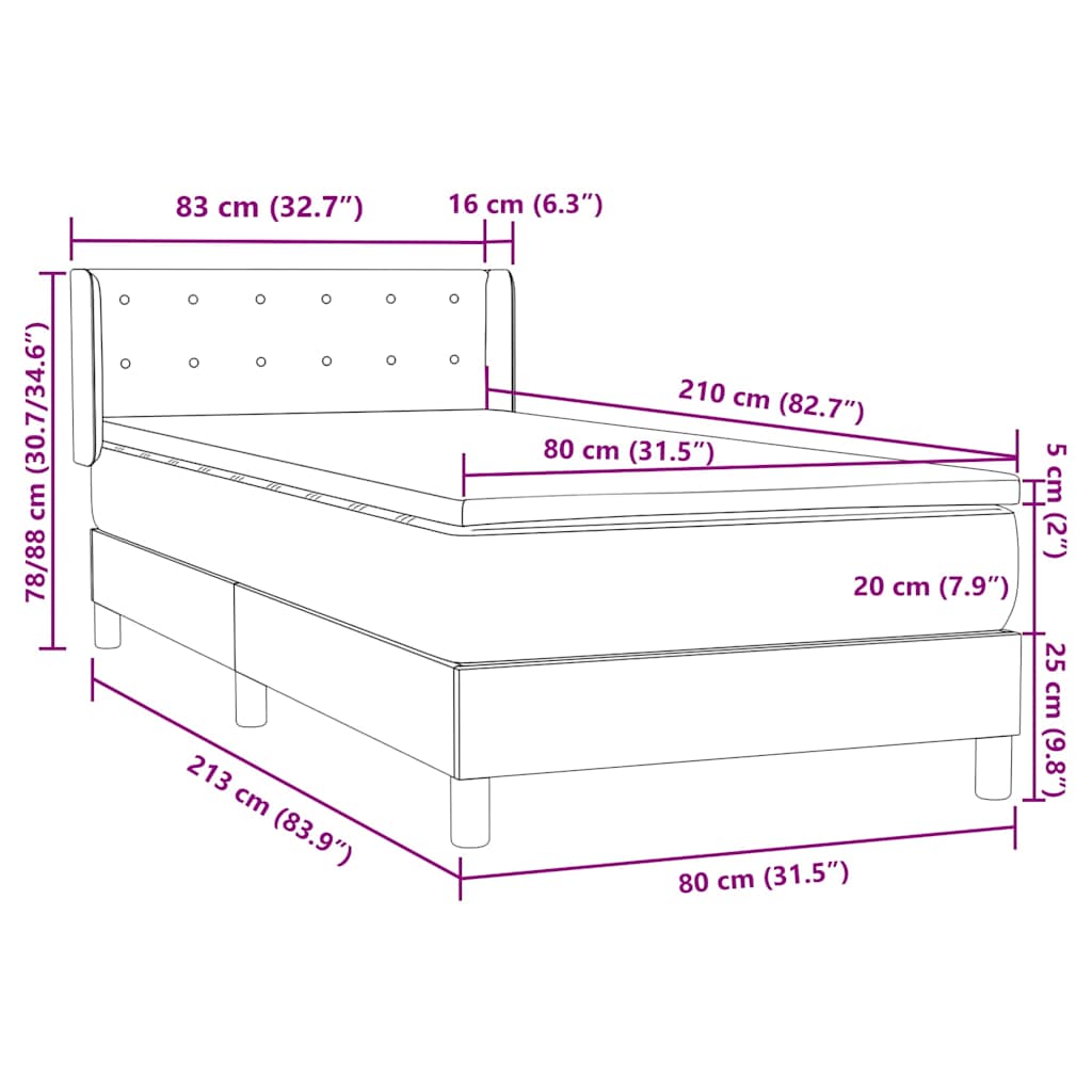 Box Spring Postel S Matrací Samet Světle Šedá