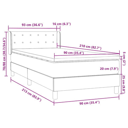 Box Spring Postel S Matrací Samet Světle Šedá