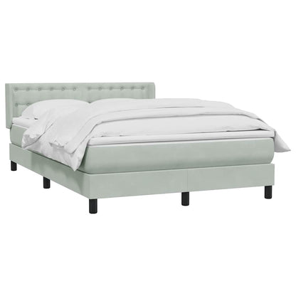 Box Spring Postel S Matrací Samet Světle Šedá