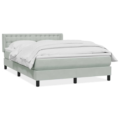 Box Spring Postel S Matrací Samet Světle Šedá