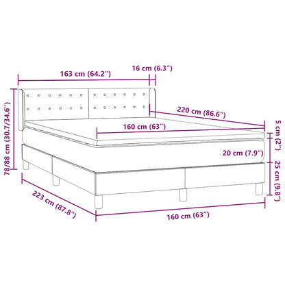 Box Spring Postel S Matrací Samet Světle Šedá