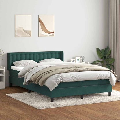 Box Spring Postel S Matrací Samet Tmavě Zelená