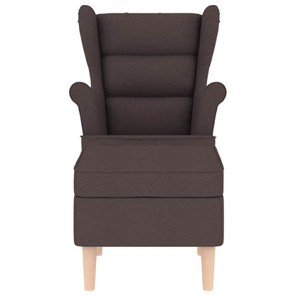 Křeslo S Podnožkou Tmavě Hnědé Textil