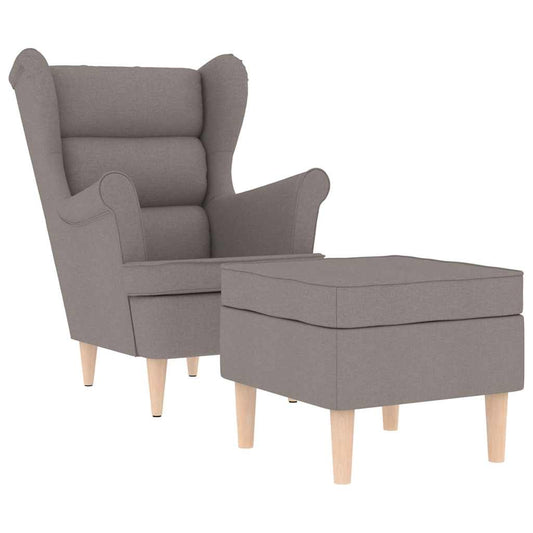 Křeslo S Podnožkou Taupe Textil
