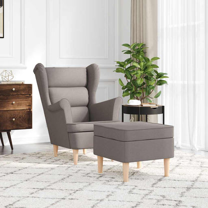 Křeslo S Podnožkou Taupe Textil