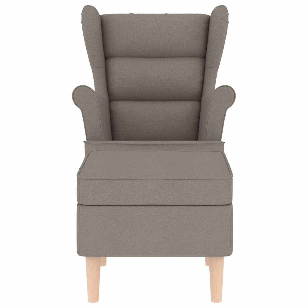 Křeslo S Podnožkou Taupe Textil