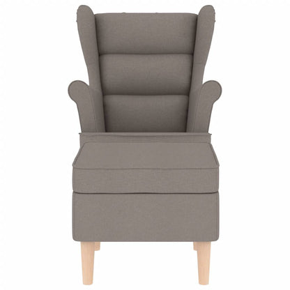Křeslo S Podnožkou Taupe Textil