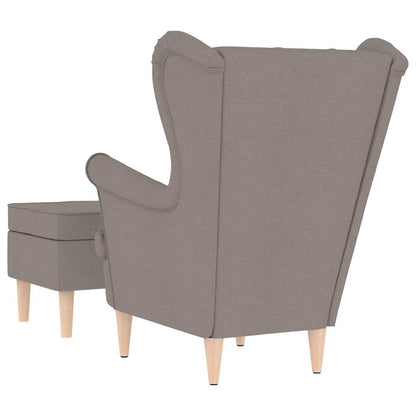 Křeslo S Podnožkou Taupe Textil