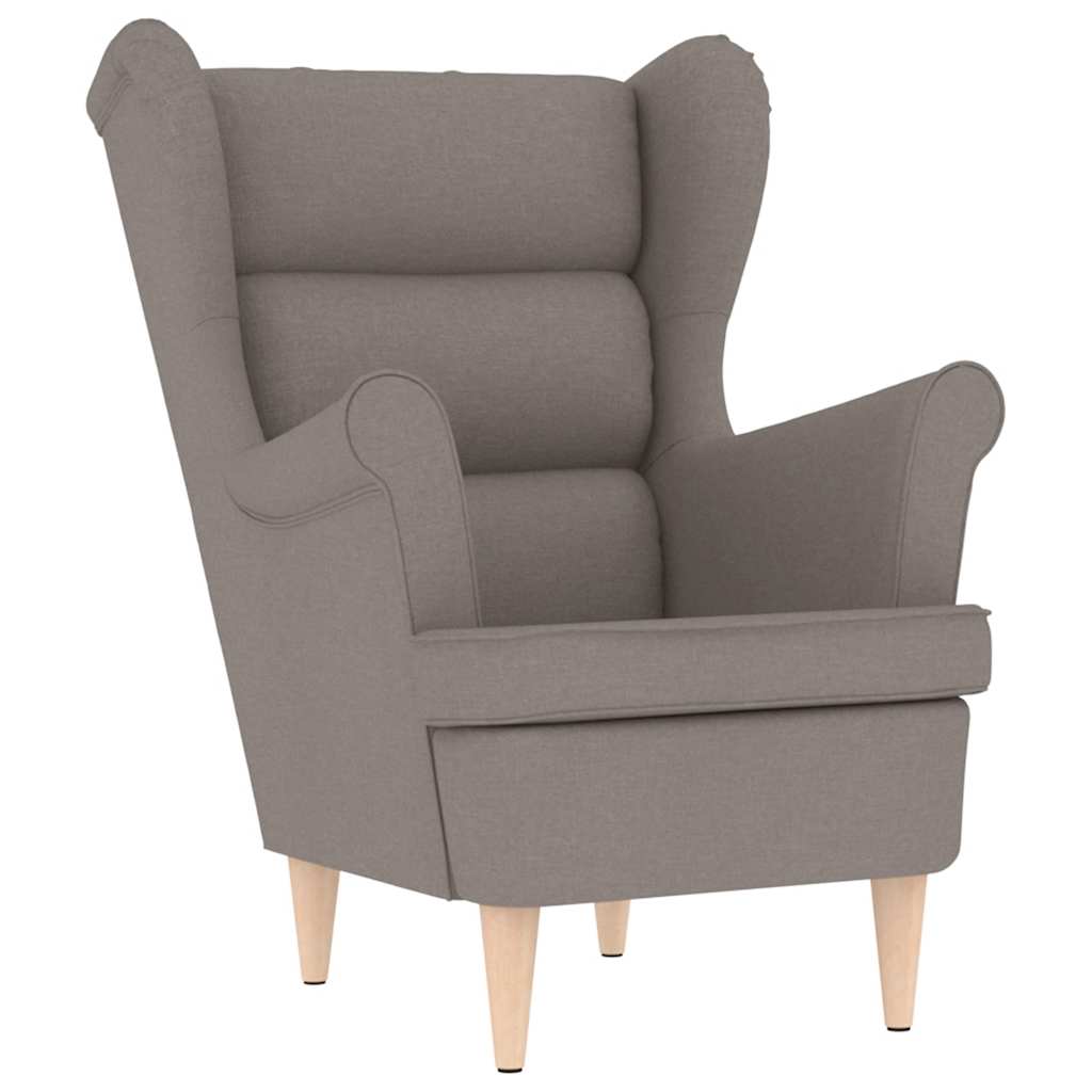 Křeslo S Podnožkou Taupe Textil