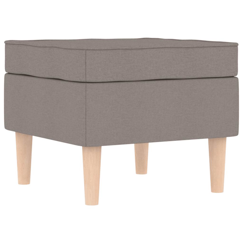 Křeslo S Podnožkou Taupe Textil