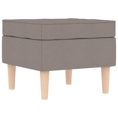 Křeslo S Podnožkou Taupe Textil