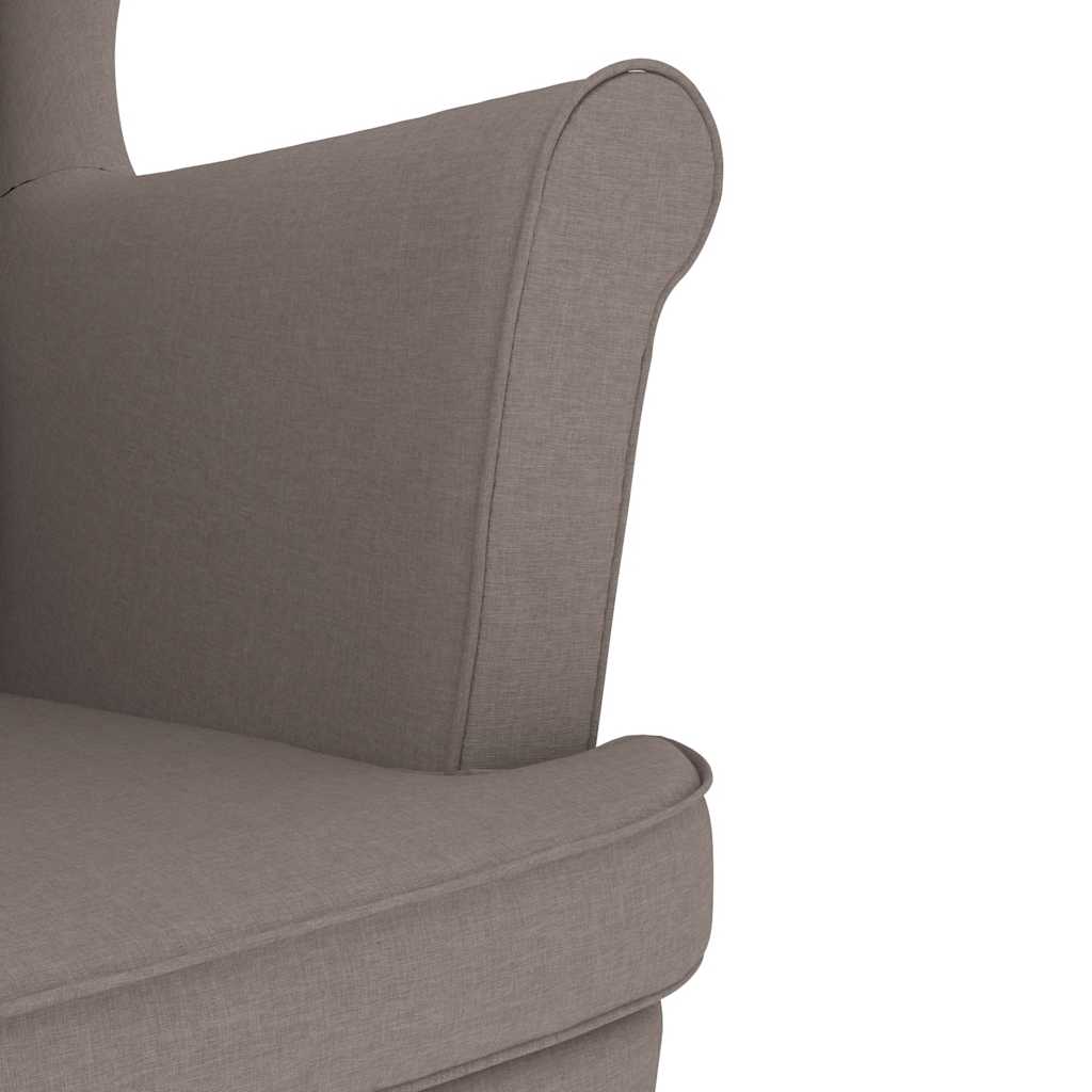Křeslo S Podnožkou Taupe Textil