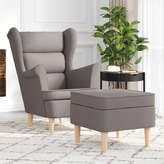 Křeslo S Podnožkou Taupe Textil