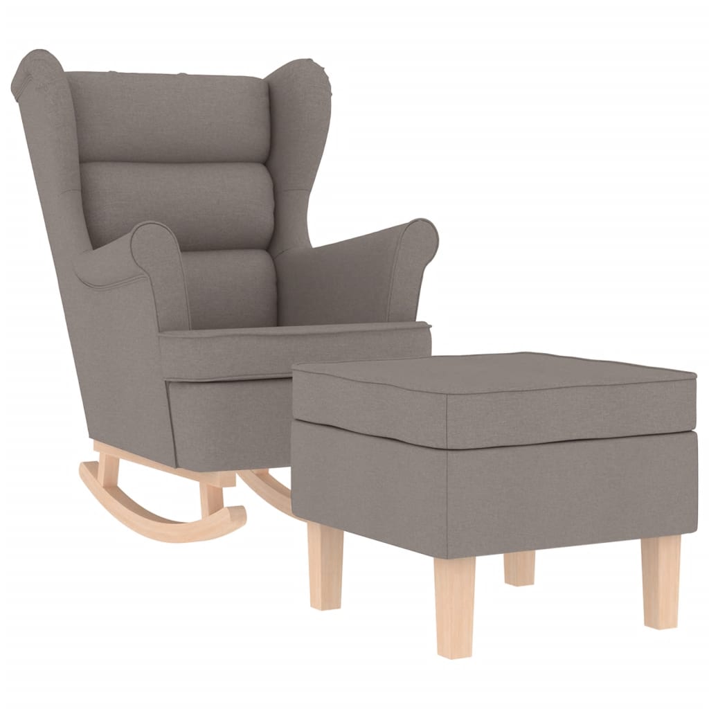 Houpací Křeslo S Podnožkou Taupe Textil
