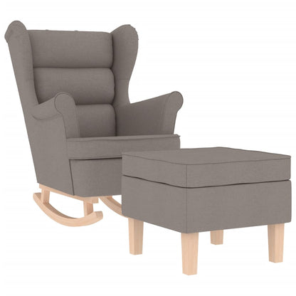 Houpací Křeslo S Podnožkou Taupe Textil