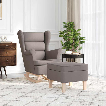 Houpací Křeslo S Podnožkou Taupe Textil