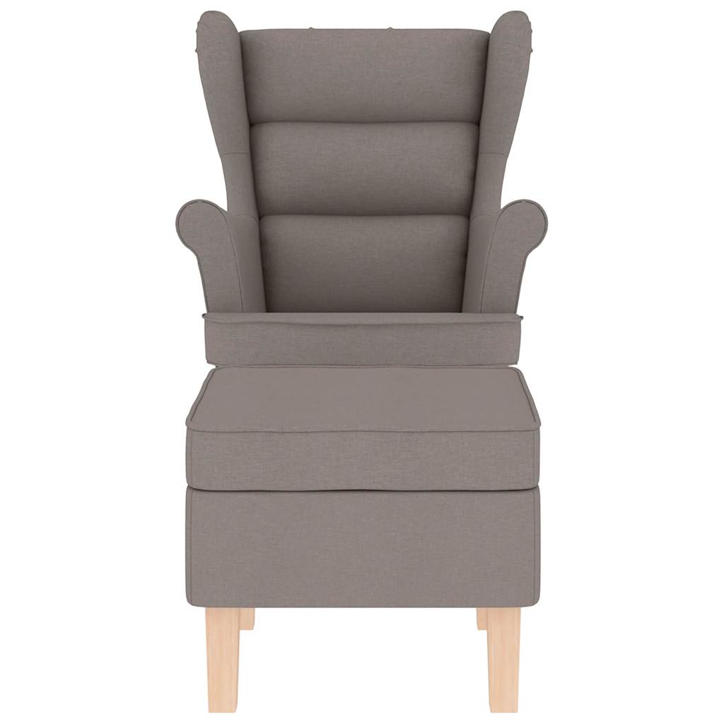 Houpací Křeslo S Podnožkou Taupe Textil