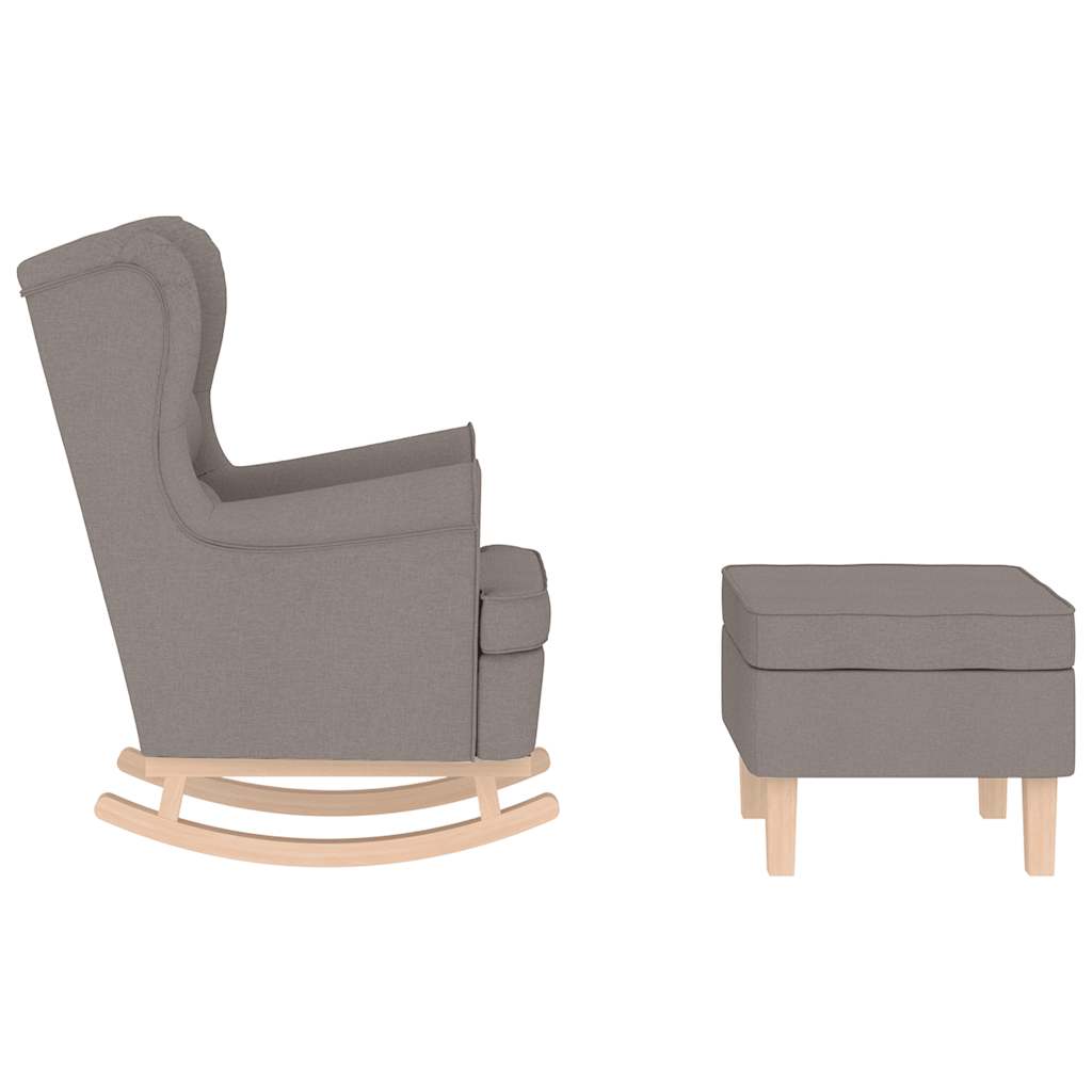 Houpací Křeslo S Podnožkou Taupe Textil