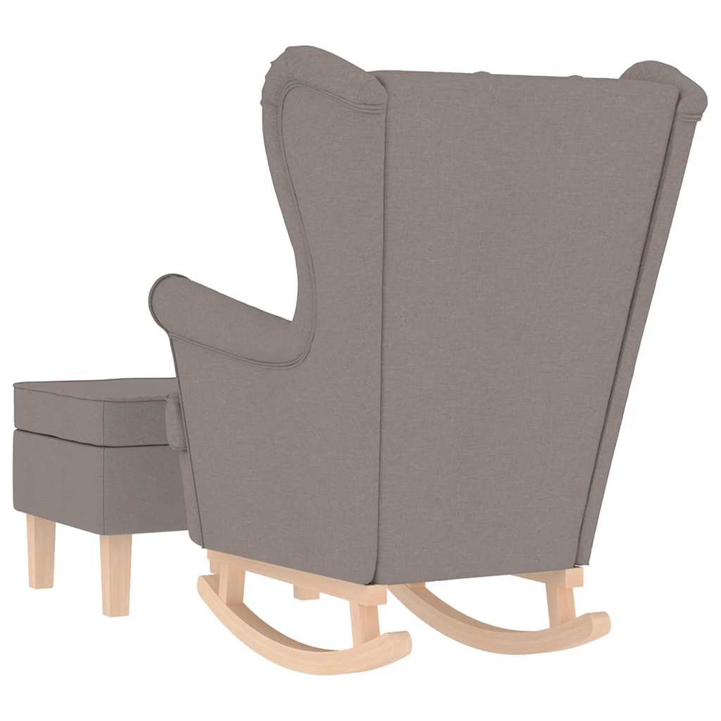 Houpací Křeslo S Podnožkou Taupe Textil