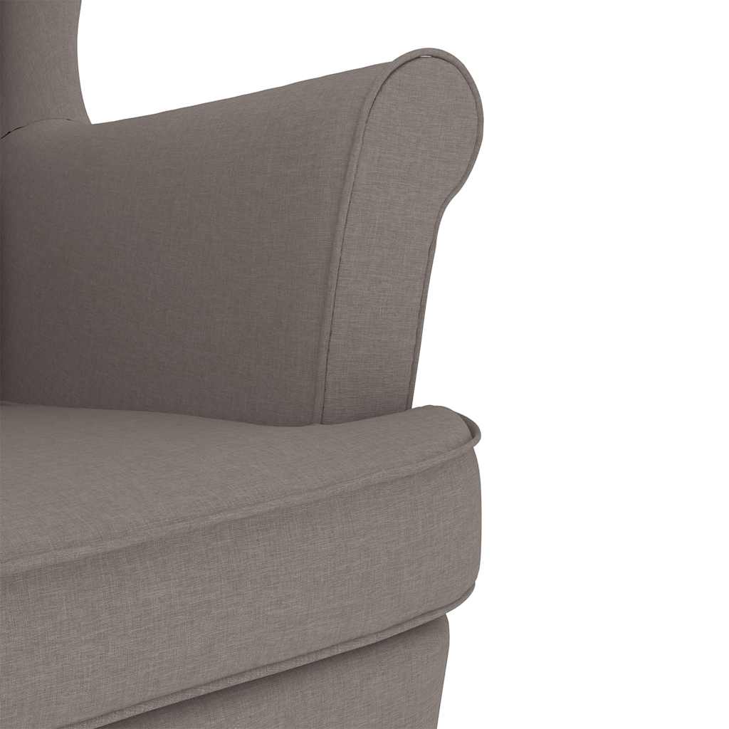 Houpací Křeslo S Podnožkou Taupe Textil