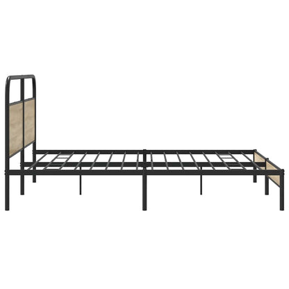 Kovový Rám Postele Bez Matrace Kouřový Dub 200 X 200 Cm