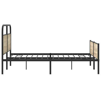 Kovový Rám Postele Bez Matrace Kouřový Dub 160 X 200 Cm