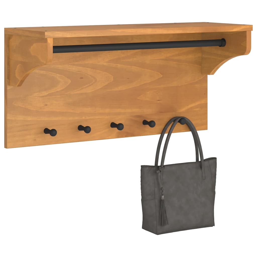 Nástěnný Věšák Na Kabáty "Sandnes" 87X30X42 Cm Borovicový Masiv