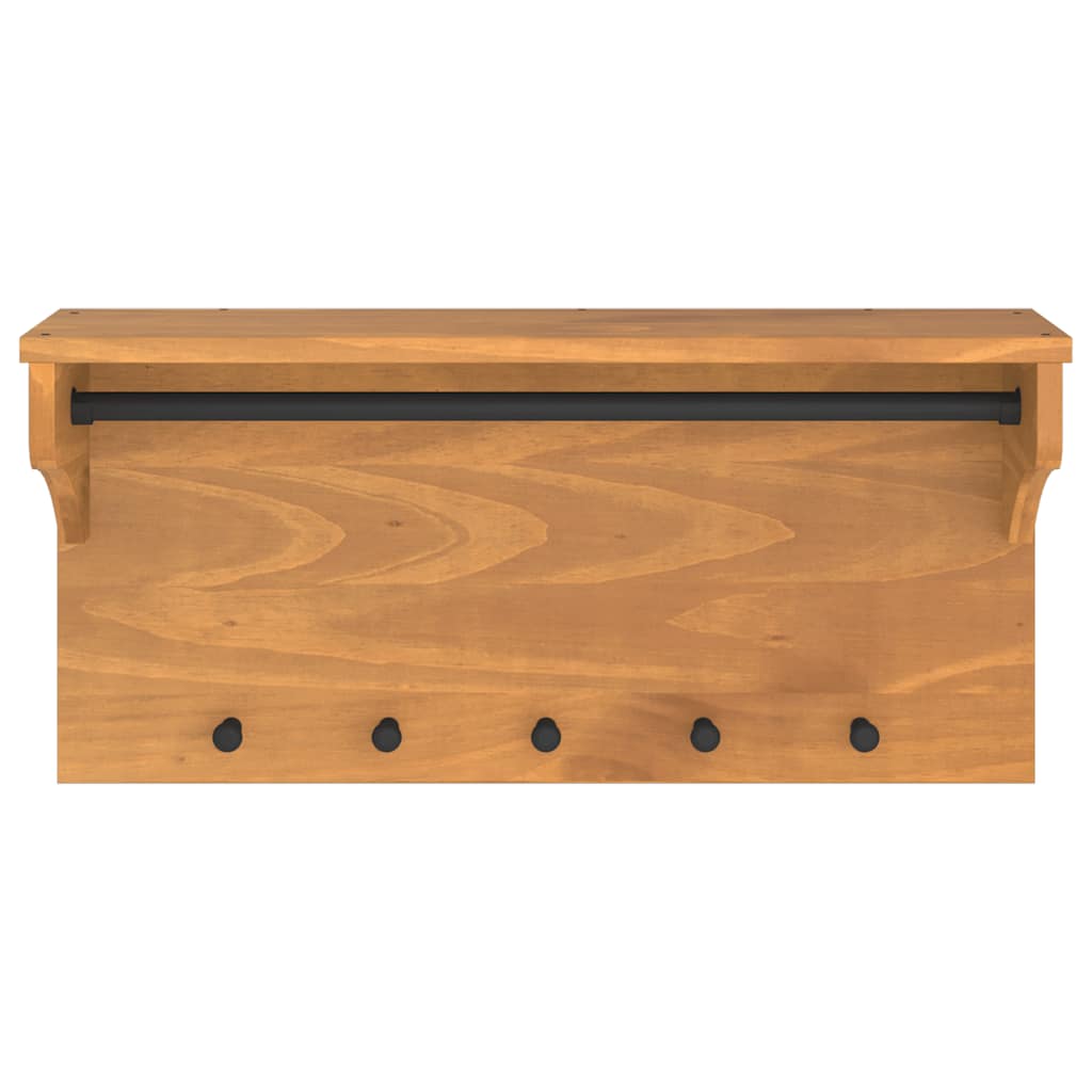 Nástěnný Věšák Na Kabáty "Sandnes" 87X30X42 Cm Borovicový Masiv