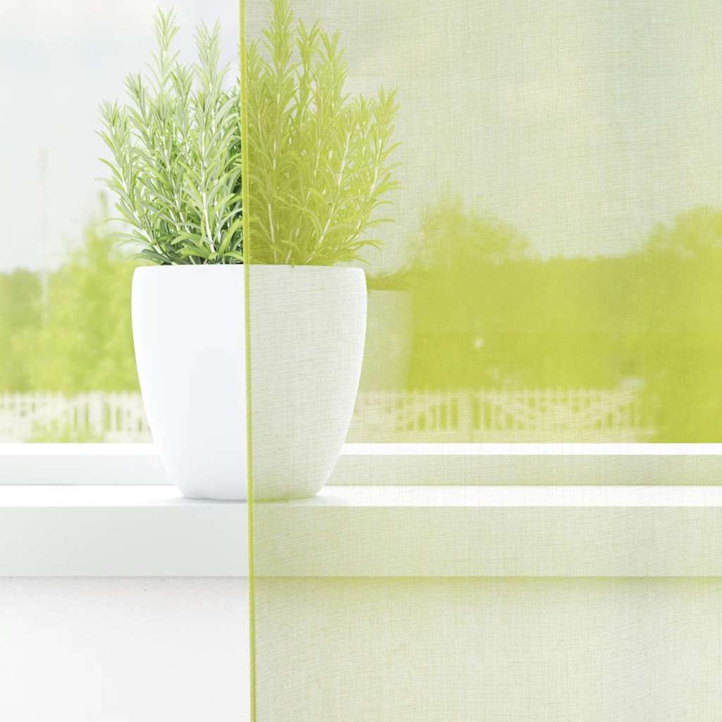 Voálové Záclony S Průchodkami 2 Ks Jablkově Zelená