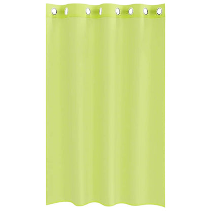 Voálové Záclony S Průchodkami 2 Ks Jablkově Zelená