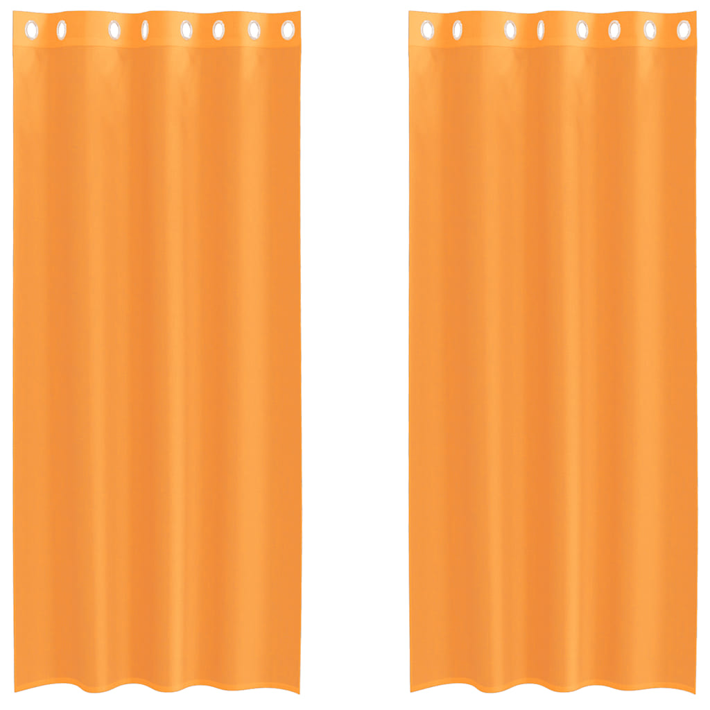 Voálové Záclony S Průchodkami 2 Ks Oranžová Orange