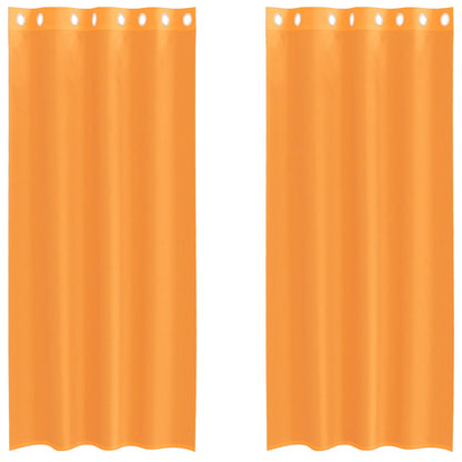 Voálové Záclony S Průchodkami 2 Ks Oranžová Orange