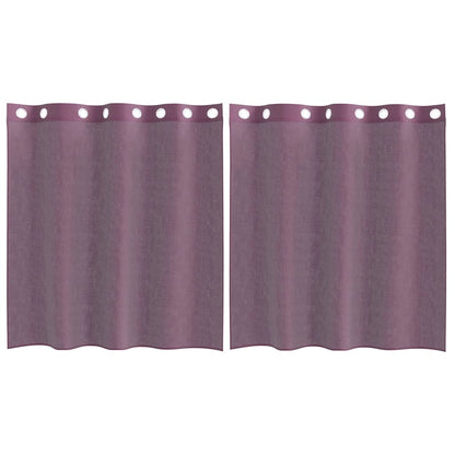 Voálové Závěsy S Průchodkami 2 Ks Fialová
