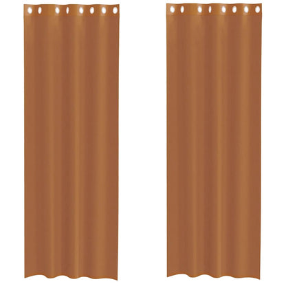 Voálové Záclony S Průchodkami 2 Ks Terakota Cihlová