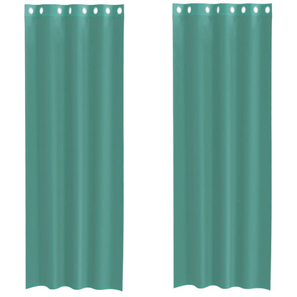 Voálové Záclony S Průchodkami 2 Ks Tyrkysová
