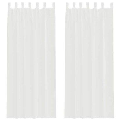 Voálové Záclony S Tyčovými Kapsami 2 Ks Bílé Bílá