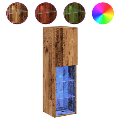 Tv Skříňka S Led Osvětlením Old Wood 30,5 X 30 X Staré Dřevo