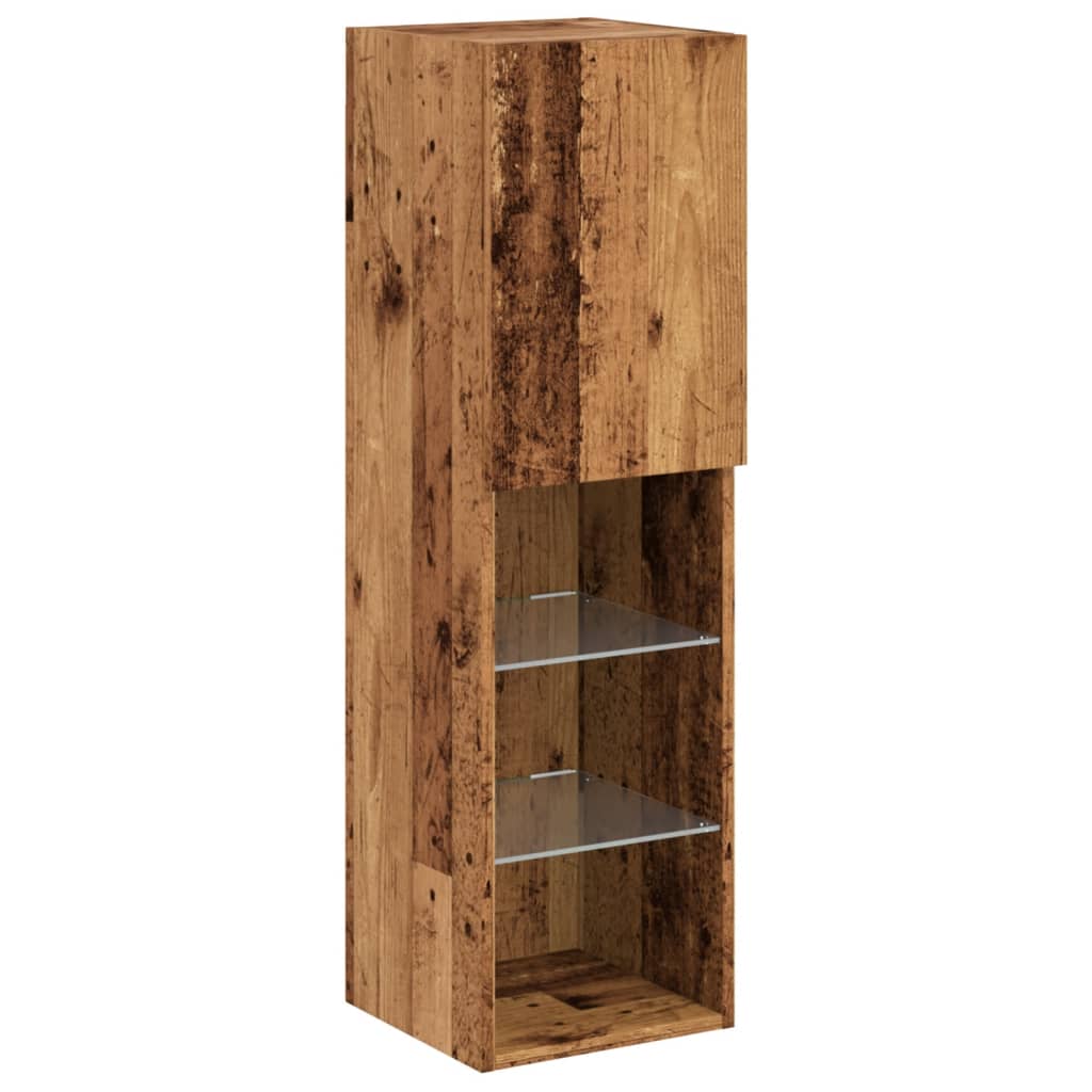 Tv Skříňka S Led Osvětlením Old Wood 30,5 X 30 X Staré Dřevo