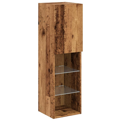 Tv Skříňka S Led Osvětlením Old Wood 30,5 X 30 X Staré Dřevo
