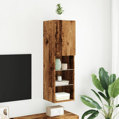 Tv Skříňka S Led Osvětlením Old Wood 30,5 X 30 X Staré Dřevo