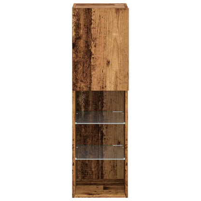 Tv Skříňka S Led Osvětlením Old Wood 30,5 X 30 X Staré Dřevo
