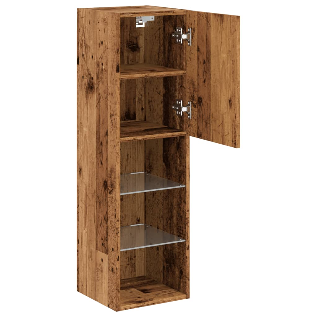 Tv Skříňka S Led Osvětlením Old Wood 30,5 X 30 X Staré Dřevo